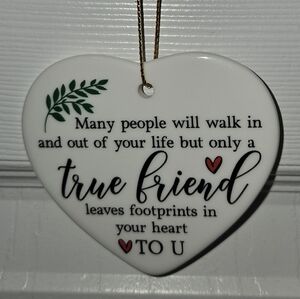 Heart-Shaped True Friend Wall Decor, New In Box
